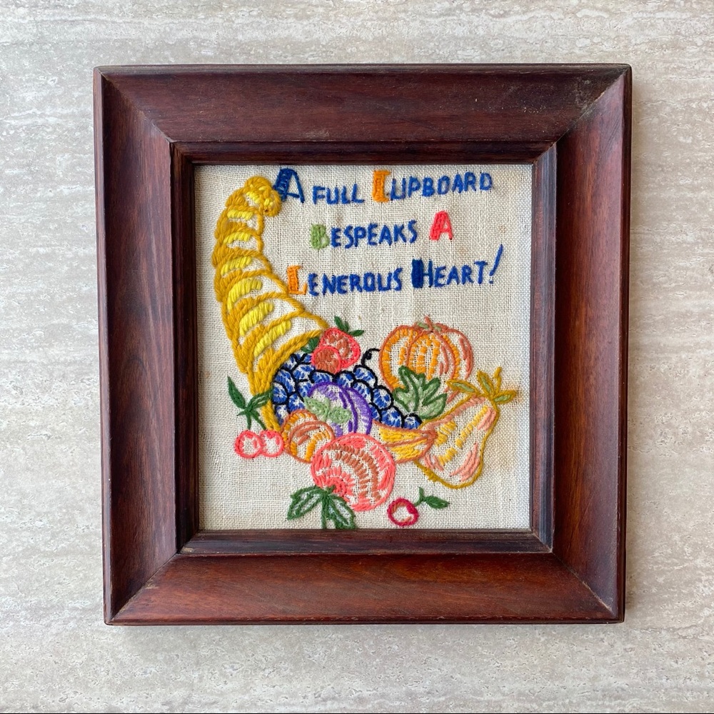 CLOSET CLOSING Vintage Hand stitched decor Thanksgiving